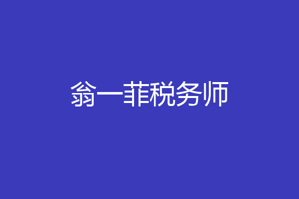 翁一菲税务师