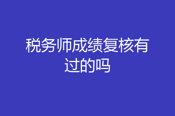 税务师成绩复核有过的吗