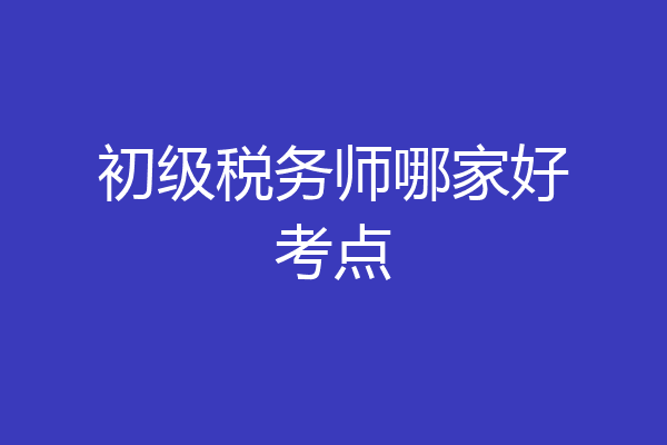 初级税务师哪家好考点