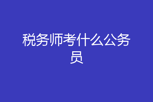税务师考什么公务员