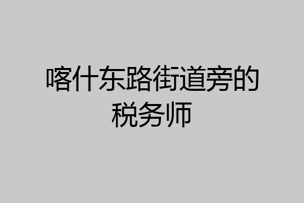 喀什东路街道旁的税务师