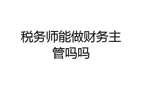 税务师能做财务主管吗吗