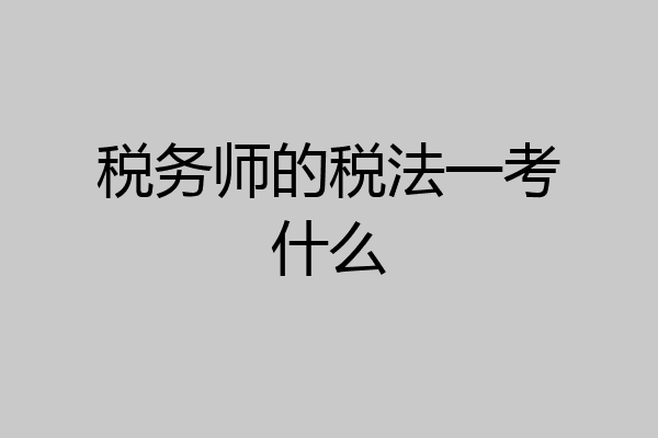 税务师的税法一考什么