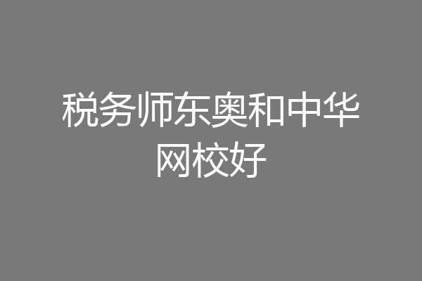 税务师东奥和中华网校好