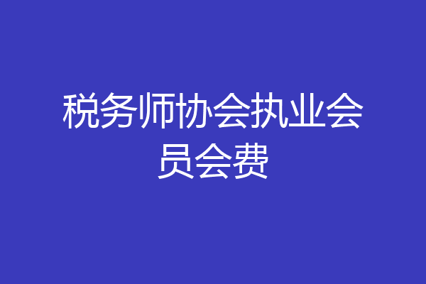 税务师协会执业会员会费