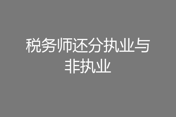税务师还分执业与非执业