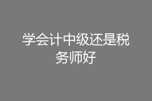 学会计中级还是税务师好