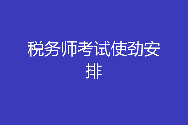 税务师考试使劲安排