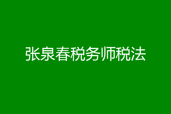 张泉春税务师税法