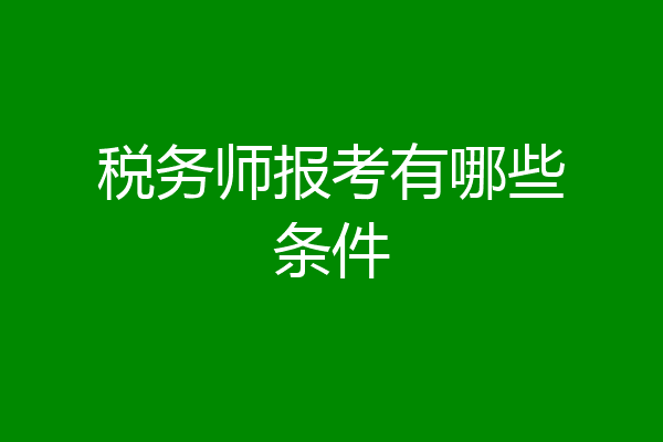 税务师报考有哪些条件