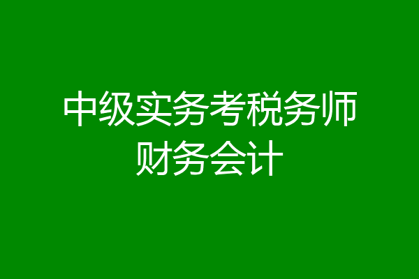 中级实务考税务师财务会计