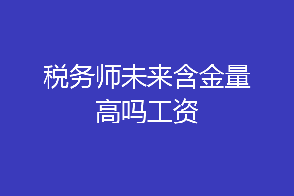 税务师未来含金量高吗工资