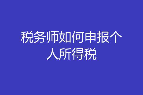 税务师如何申报个人所得税