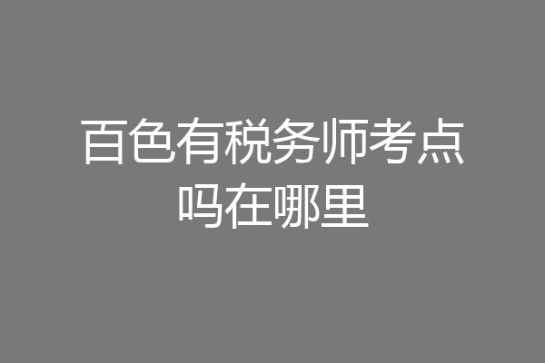 百色有税务师考点吗在哪里