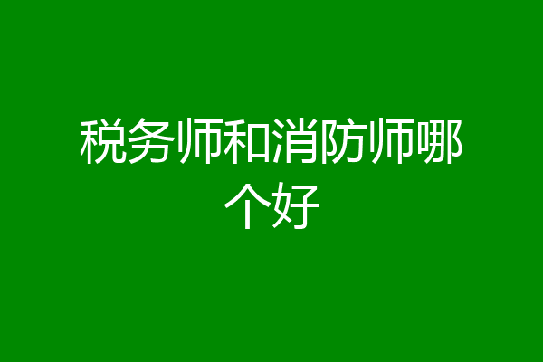 税务师和消防师哪个好