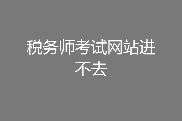 税务师考试网站进不去