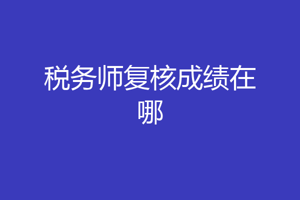 税务师复核成绩在哪