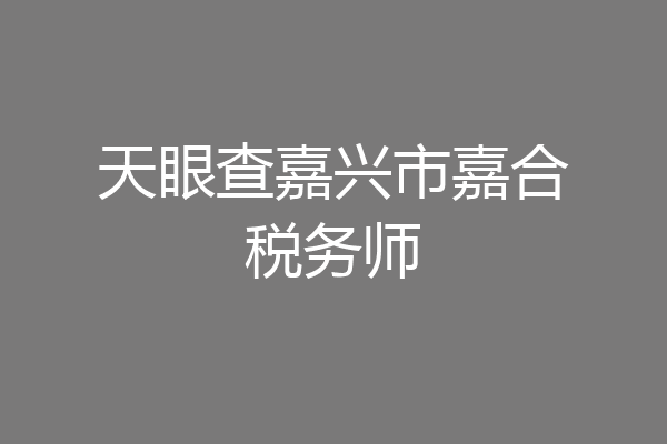 天眼查嘉兴市嘉合税务师