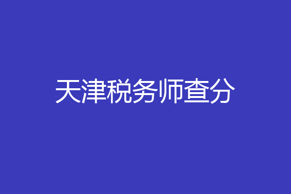 天津税务师查分