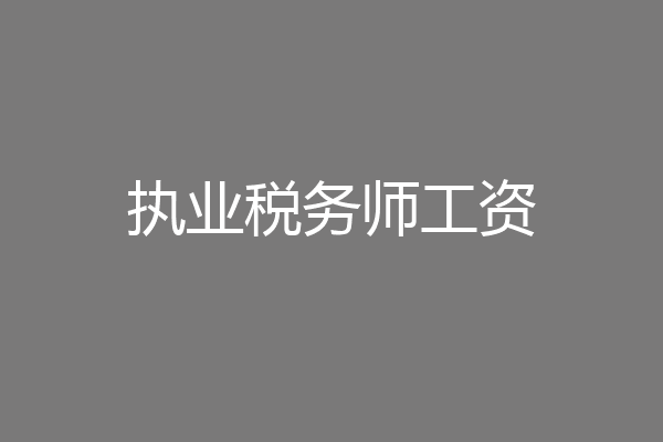执业税务师工资