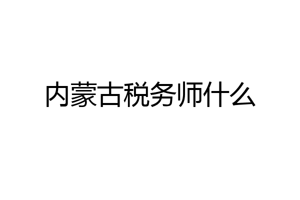 内蒙古税务师什么