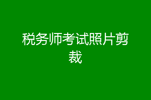 税务师考试照片剪裁