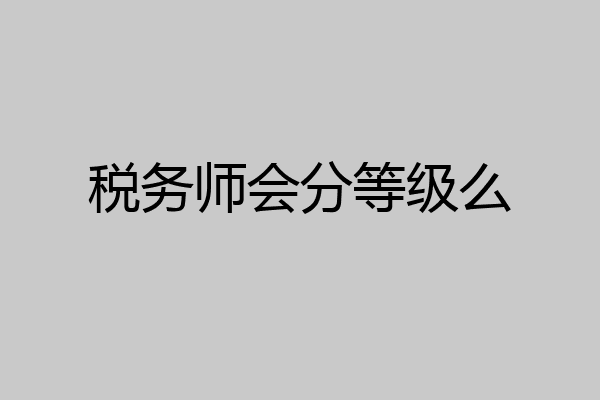 税务师会分等级么