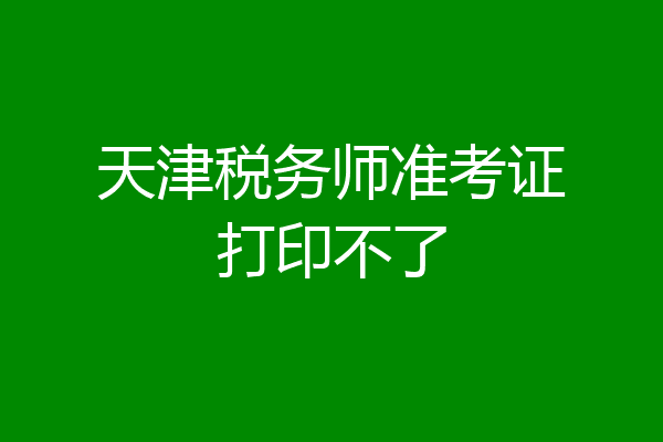 天津税务师准考证打印不了