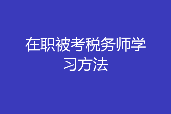 在职被考税务师学习方法