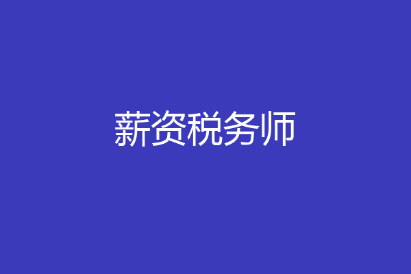 薪资税务师
