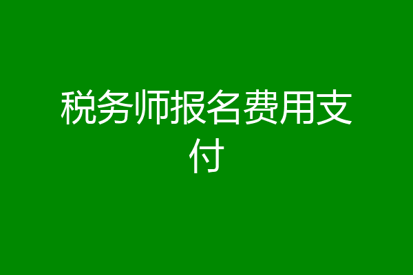 税务师报名费用支付