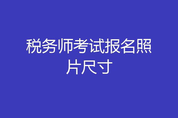 税务师考试报名照片尺寸