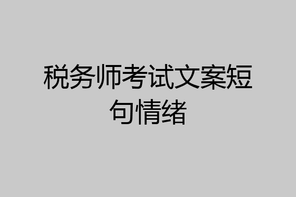 税务师考试文案短句情绪