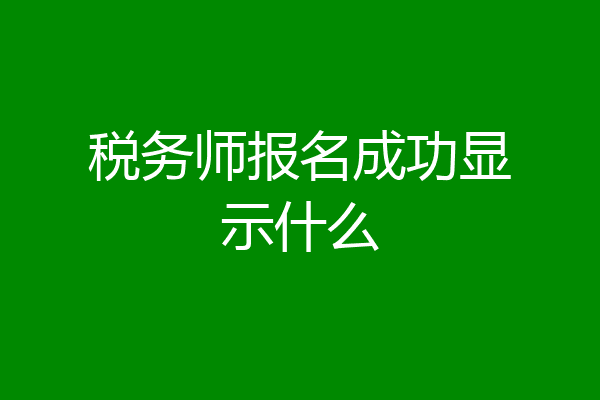 税务师报名成功显示什么