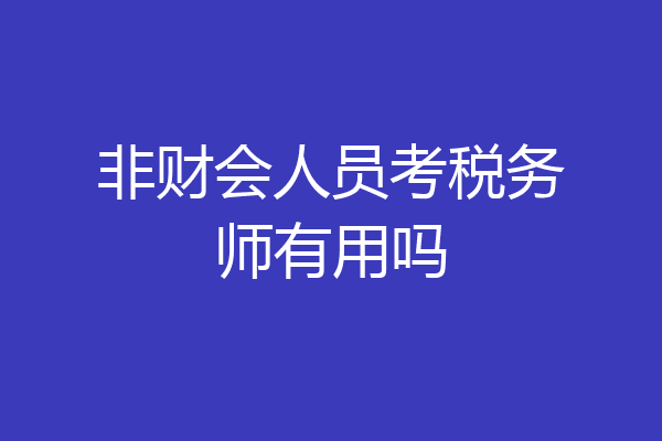 非财会人员考税务师有用吗