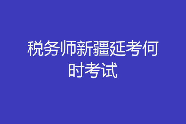 税务师新疆延考何时考试