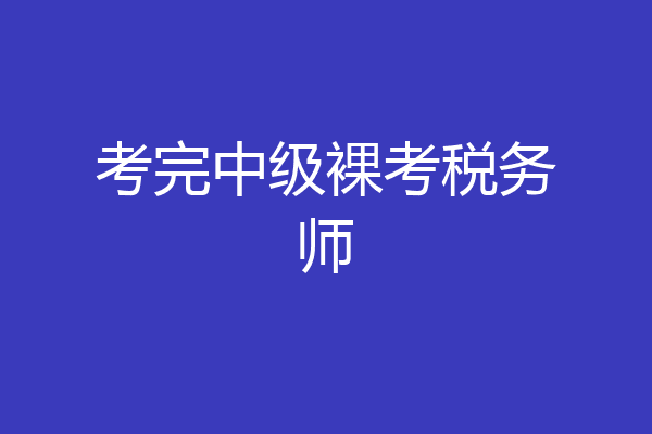 考完中级裸考税务师