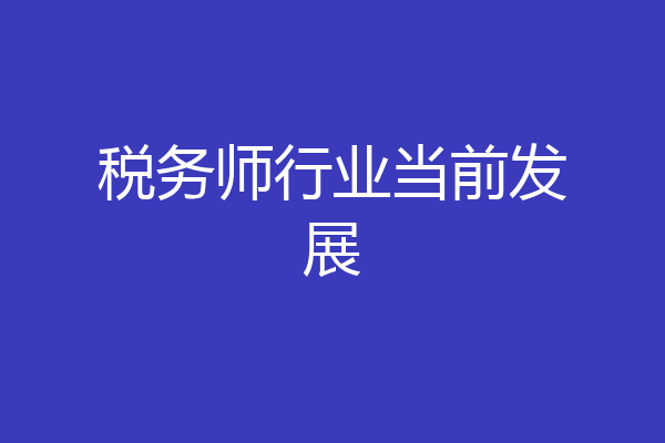税务师行业当前发展