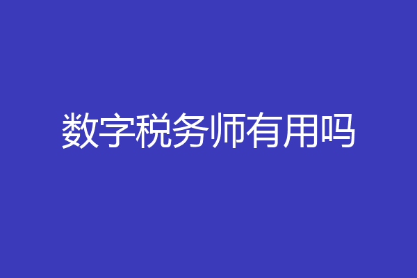 数字税务师有用吗