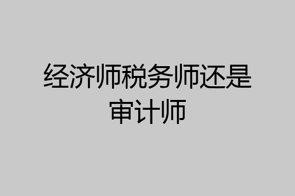 经济师税务师还是审计师