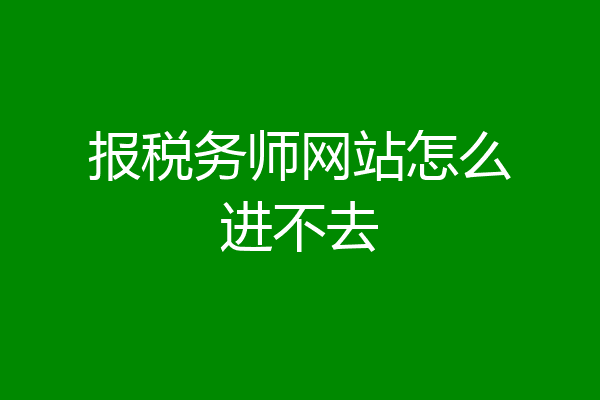 报税务师网站怎么进不去