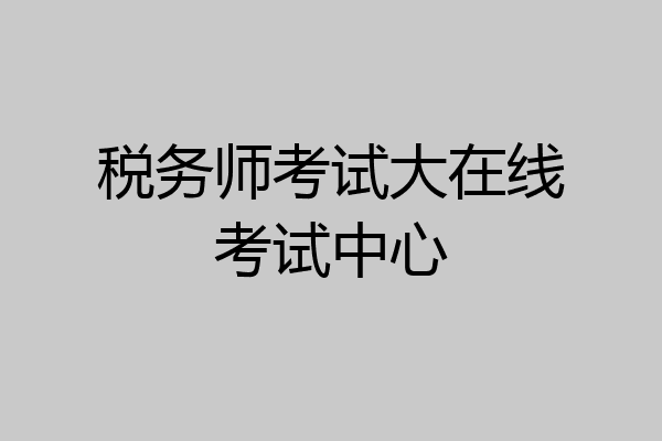 税务师考试大在线考试中心