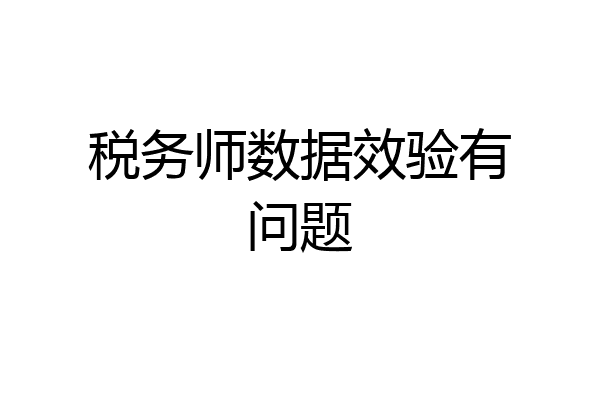 税务师数据效验有问题