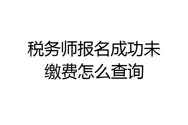 税务师报名成功未缴费怎么查询