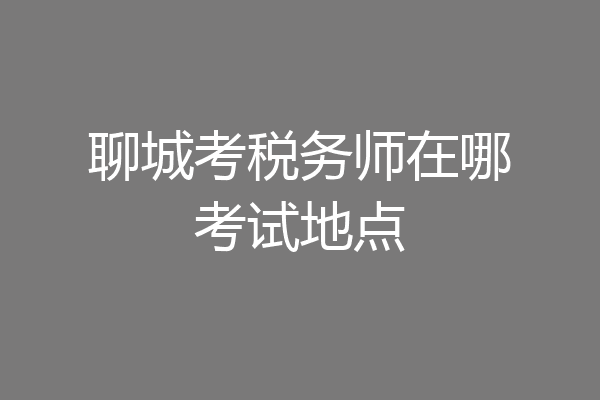 聊城考税务师在哪考试地点