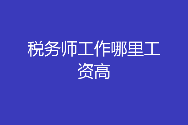 税务师工作哪里工资高
