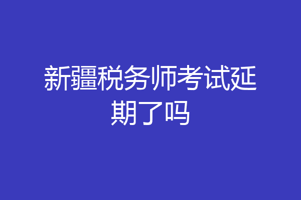 新疆税务师考试延期了吗