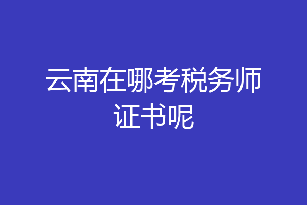 云南在哪考税务师证书呢