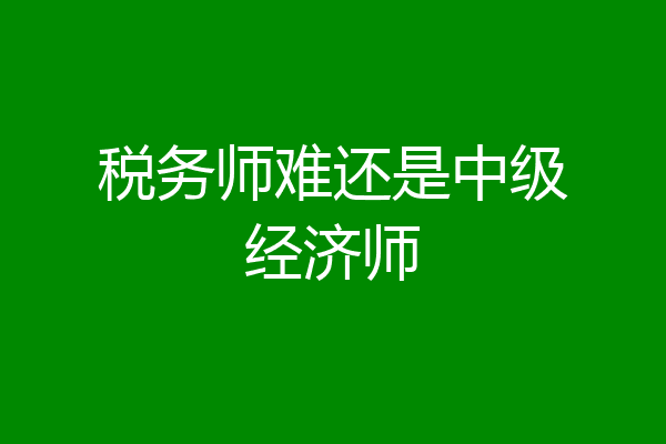 税务师难还是中级经济师