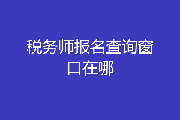 税务师报名查询窗口在哪